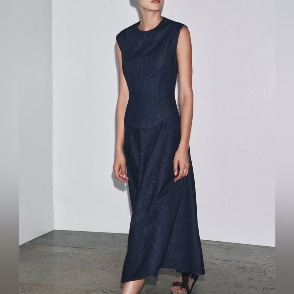 Zara Woman Collection- XL Midi Dress in Denim